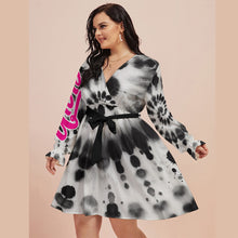 Load image into Gallery viewer, UTO IV Women&#39;s V-neck Dress With Waistband (Plus Size)

