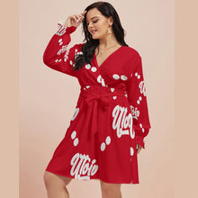 Load image into Gallery viewer, UTO IV Women&#39;s V-neck Dress With Waistband (Plus Size)
