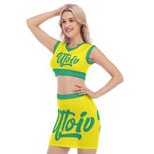 Load image into Gallery viewer, UTO IV Women's Collarless V Collar Vest Skirt Suit
