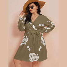 Load image into Gallery viewer, UTO IV Women&#39;s V-neck Dress With Waistband (Plus Size)
