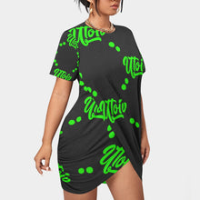 Load image into Gallery viewer, UTO IV Women’s Stacked Hem Dress With Short Sleeve（Plus Size）
