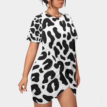 Load image into Gallery viewer, UTO IV Women’s Stacked Hem Dress With Short Sleeve（Plus Size）

