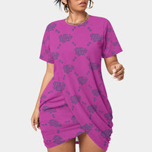 Load image into Gallery viewer, UTO IV Women’s Stacked Hem Dress With Short Sleeve（Plus Size）

