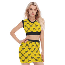 Load image into Gallery viewer, UTO IV V-Neck Vest Skirt Suit

