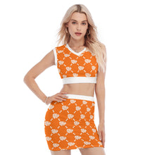 Load image into Gallery viewer, UTO IV Women&#39;s Collarless V Collar Vest Skirt Suit
