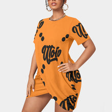 Load image into Gallery viewer, UTO IV Women’s Stacked Hem Dress With Short Sleeve（Plus Size）
