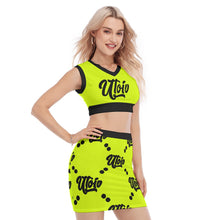 Load image into Gallery viewer, UTO IV Women&#39;s Collarless V Collar Vest Skirt Suit
