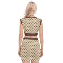 Load image into Gallery viewer, UTO IV Women&#39;s Collarless V Collar Vest Skirt Suit
