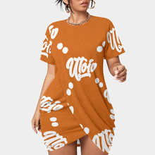 Load image into Gallery viewer, UTO IV Women’s Stacked Hem Dress With Short Sleeve（Plus Size）
