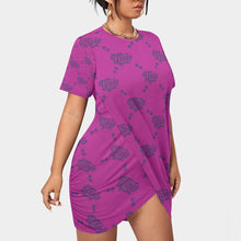 Load image into Gallery viewer, UTO IV Women’s Stacked Hem Dress With Short Sleeve（Plus Size）
