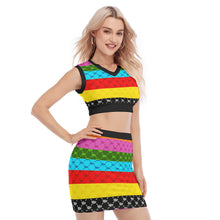 Load image into Gallery viewer, UTO IV V-Neck Vest Skirt Suit
