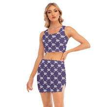 Load image into Gallery viewer, UTO IV &quot;Monogram&quot; Women&#39;s Camisole And Hip Skirt Suit
