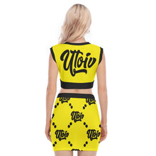 Load image into Gallery viewer, UTO IV V-Neck Vest Skirt Suit
