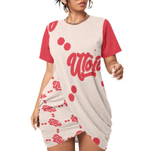 Load image into Gallery viewer, UTO IV &quot;Cheesecake&quot; Women’s Stacked Hem Dress With Short Sleeve（Plus Size）

