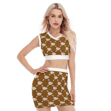 Load image into Gallery viewer, UTO IV V-Neck Vest Skirt Suit
