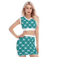 Load image into Gallery viewer, UTO IV Women&#39;s Collarless V Collar Vest Skirt Suit
