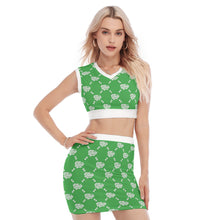 Load image into Gallery viewer, UTO IV V-Neck Vest Skirt Suit
