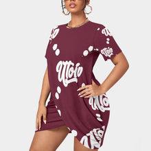 Load image into Gallery viewer, UTO IV Women’s Stacked Hem Dress With Short Sleeve (Plus Size）
