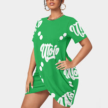 Load image into Gallery viewer, UTO IV Women’s Stacked Hem Dress With Short Sleeve（Plus Size）
