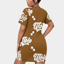 Load image into Gallery viewer, UTO IV Women’s Stacked Hem Dress With Short Sleeve（Plus Size）
