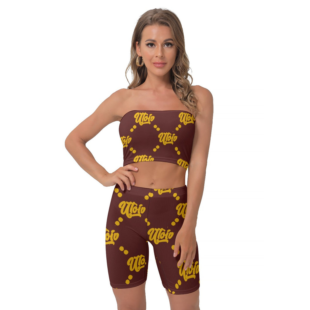 UTO IV Women's Breast Wrap Shorts Suit