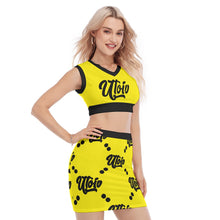 Load image into Gallery viewer, UTO IV V-Neck Vest Skirt Suit
