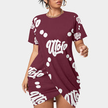Load image into Gallery viewer, UTO IV Women’s Stacked Hem Dress With Short Sleeve (Plus Size）
