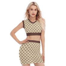 Load image into Gallery viewer, UTO IV Women&#39;s Collarless V Collar Vest Skirt Suit

