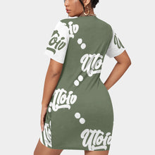 Load image into Gallery viewer, UTO IV Women’s Stacked Hem Dress With Short Sleeve（Plus Size）
