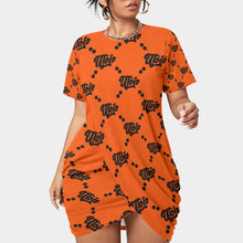 Load image into Gallery viewer, UTO IV Women’s Stacked Hem Dress With Short Sleeve（Plus Size）
