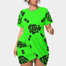 Load image into Gallery viewer, UTO IV Women’s Stacked Hem Dress With Short Sleeve（Plus Size）
