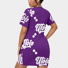 Load image into Gallery viewer, UTO IV Women’s Stacked Hem Dress With Short Sleeve（Plus Size）
