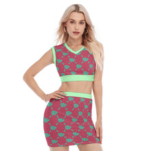 Load image into Gallery viewer, UTO IV V-Neck Vest Skirt Suit

