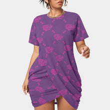 Load image into Gallery viewer, UTO IV Women’s Stacked Hem Dress With Short Sleeve（Plus Size）
