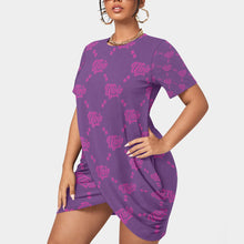 Load image into Gallery viewer, UTO IV Women’s Stacked Hem Dress With Short Sleeve（Plus Size）
