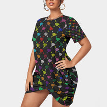 Load image into Gallery viewer, UTO IV Women’s Stacked Hem Dress With Short Sleeve（Plus Size）
