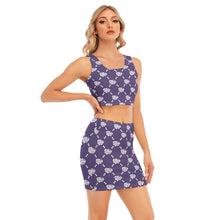 Load image into Gallery viewer, UTO IV &quot;Monogram&quot; Women&#39;s Camisole And Hip Skirt Suit
