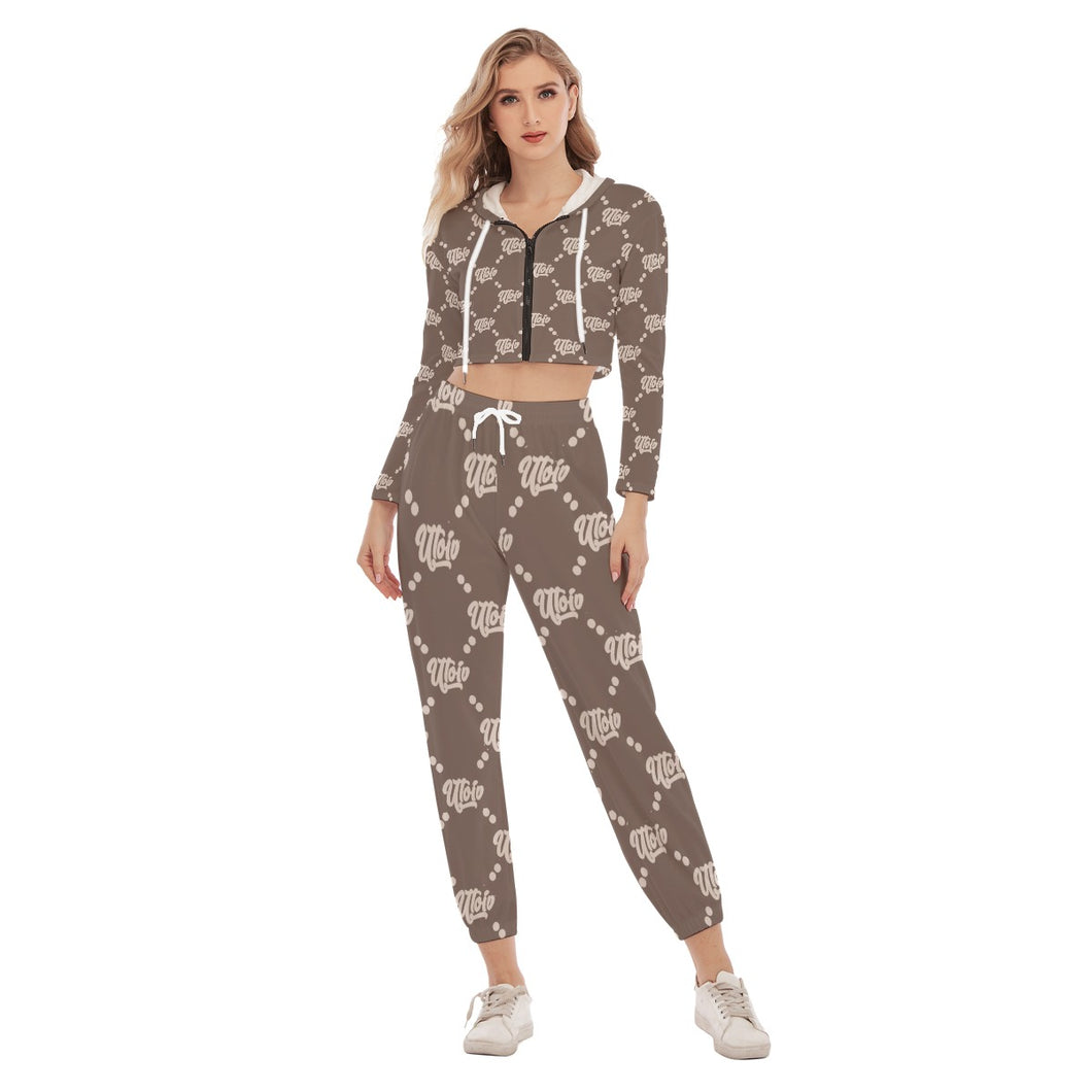 UTO IV Women's Crop Hoodie Sports Set