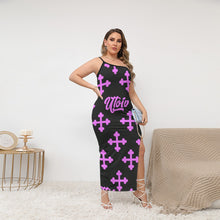Load image into Gallery viewer, UTO IV Women&#39;s Oblique-Shoulder Exposure Dress With Side Split (Plus Size)
