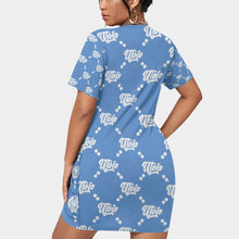 Load image into Gallery viewer, UTO IV Women’s Stacked Hem Dress With Short Sleeve（Plus Size）
