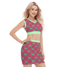 Load image into Gallery viewer, UTO IV V-Neck Vest Skirt Suit
