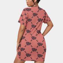 Load image into Gallery viewer, UTO IV Women’s Stacked Hem Dress With Short Sleeve（Plus Size）
