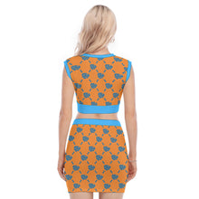Load image into Gallery viewer, UTO IV Women&#39;s Collarless V Collar Vest Skirt Suit
