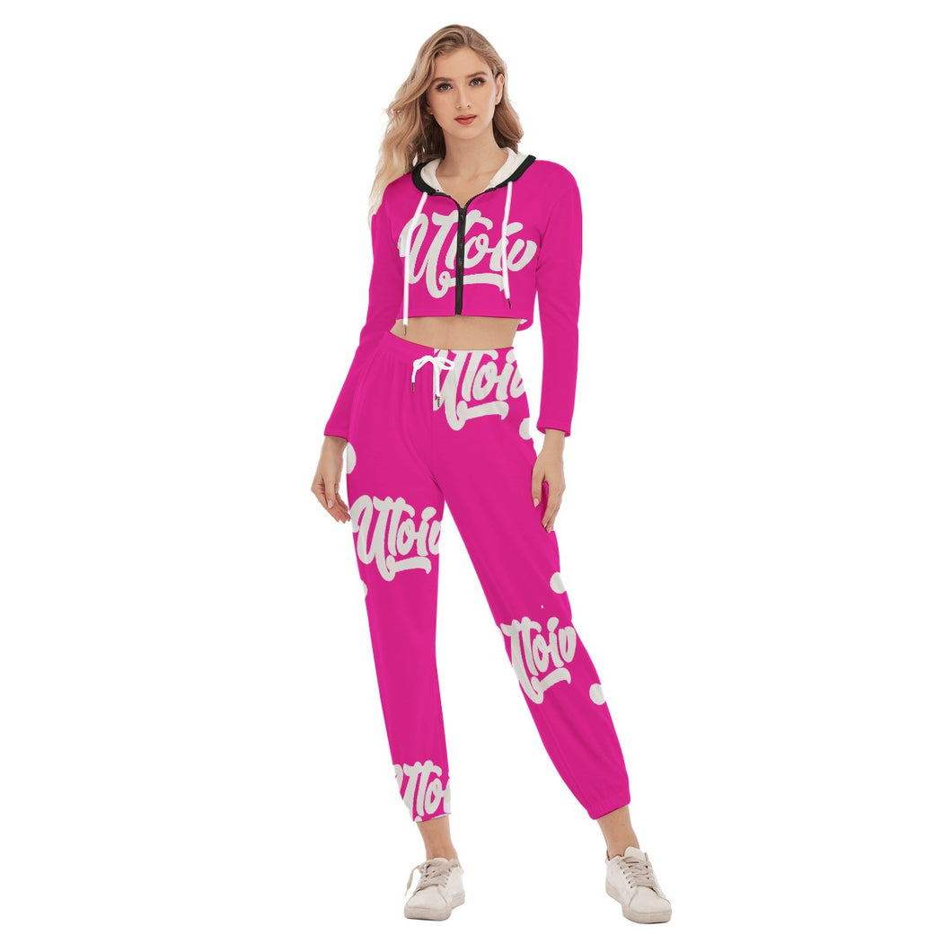 UTO IV Women's Crop Hoodie Sports Set
