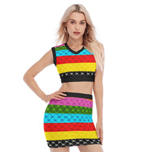 Load image into Gallery viewer, UTO IV V-Neck Vest Skirt Suit
