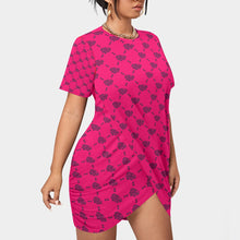 Load image into Gallery viewer, UTO IV Women’s Stacked Hem Dress With Short Sleeve（Plus Size）
