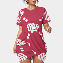 Load image into Gallery viewer, UTO IV Women’s Stacked Hem Dress With Short Sleeve（Plus Size）
