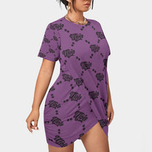 Load image into Gallery viewer, UTO IV Women’s Stacked Hem Dress With Short Sleeve（Plus Size）
