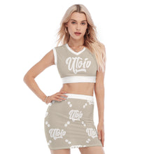 Load image into Gallery viewer, UTO IV V-Neck Vest Skirt Suit
