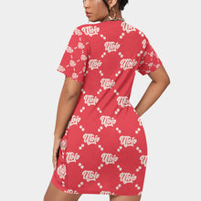 Load image into Gallery viewer, UTO IV Women’s Stacked Hem Dress With Short Sleeve（Plus Size）
